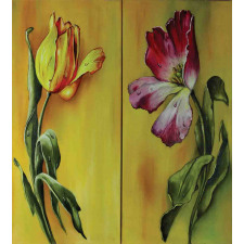 Retro Flower Painting Duvet Cover Set