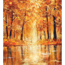 Forest Lake Fall Trees Duvet Cover Set