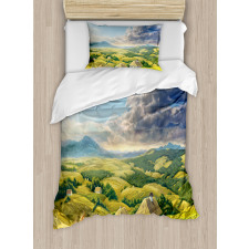 Summer Rural Houses Duvet Cover Set