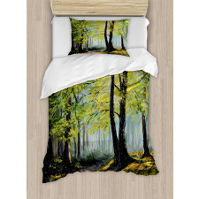 Fall Forest Landscape Duvet Cover Set