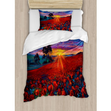 Poppy Flower Garden Duvet Cover Set