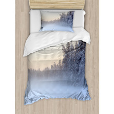 Frozen Lake in Woods Duvet Cover Set