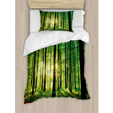 Sunlight Forest Trees Duvet Cover Set