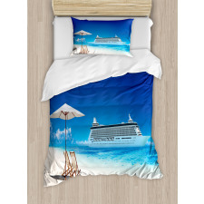 Beach Cruise Boat Trip Duvet Cover Set