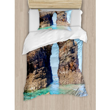 Spanish Seacoast Scenery Duvet Cover Set