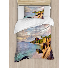 Rock Sandy Beach Island Duvet Cover Set