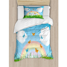 Meadow Butterfly Rainbow Duvet Cover Set