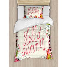 Hello Summer Garden Art Duvet Cover Set