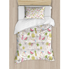 Watermelon Lemon Umbrella Duvet Cover Set