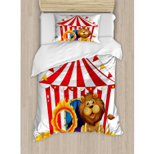 Fire Hoop Circus Tent Duvet Cover Set