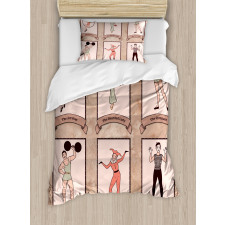 Circus Acrobats Gymnast Duvet Cover Set