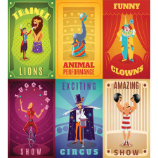 Retro Circus Animals Duvet Cover Set