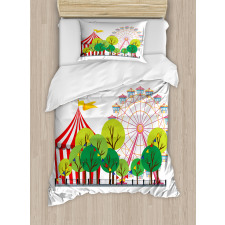 Circus Carnival Scene Duvet Cover Set