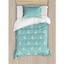 Seagulls on Polygonal Back Duvet Cover Set