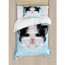 Furry Pink Nose Kitten Duvet Cover Set