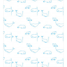 Simple Drawing Mammal Fish Duvet Cover Set