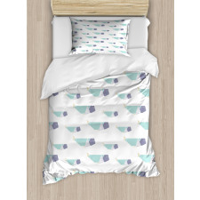 Origami Style Mammal Fish Duvet Cover Set