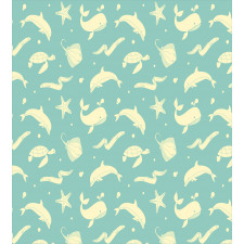 Soft Dolphin Turtle Starfish Duvet Cover Set