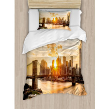 Cityscape of Brooklyn Duvet Cover Set