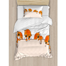 Banner with Little Kitties Duvet Cover Set