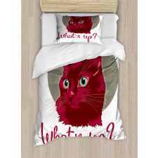 Love Words Cat Kitten Duvet Cover Set