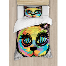 Sketch Art Dark Big Eyes Duvet Cover Set