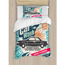 Vintage Auto Repair Art Duvet Cover Set