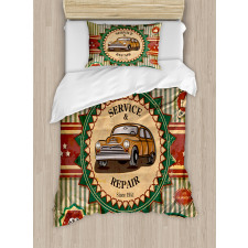 Old Sixties Car Pop Art Duvet Cover Set