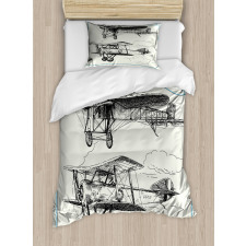 Aircraft Jets in Sky Duvet Cover Set