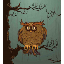 Tired Owl on Oak Tree Duvet Cover Set