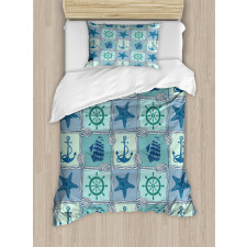 Ships Wheel Turquoise Duvet Cover Set