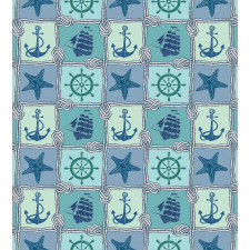 Ships Wheel Turquoise Duvet Cover Set