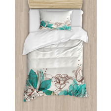 Retro Hibiscus Art Duvet Cover Set