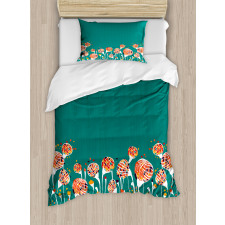 Modern Spring Flowers Duvet Cover Set