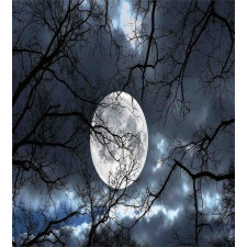 Moon at Night in Forest Duvet Cover Set