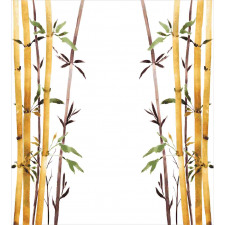 Hand Drawn Bamboos Leaf Duvet Cover Set