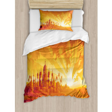 Orange City Sky Palace Duvet Cover Set