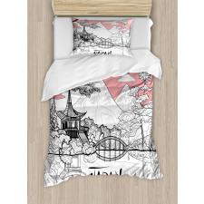 Pagoda Eaves Retro Duvet Cover Set