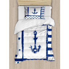 Grunge Boat Navy Theme Duvet Cover Set