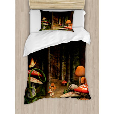 Mushrooms Dark Forest Duvet Cover Set