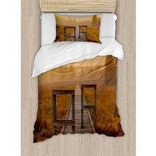 Foggy Day Fall Forest Duvet Cover Set