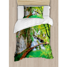 Cascade Trees Greenery Duvet Cover Set