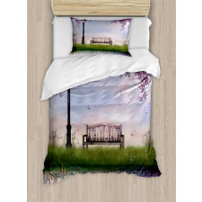 Bench Flowing River Moon Duvet Cover Set