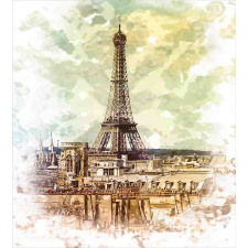Eiffel Tower Skyline Duvet Cover Set