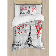 Paris Hot Air Balloon Duvet Cover Set