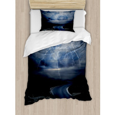 Thunderstorm over Road Duvet Cover Set