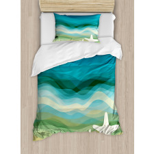 Modern Waves Starfish Duvet Cover Set