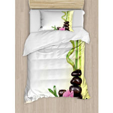 Bamboo Rocks Meditation Duvet Cover Set