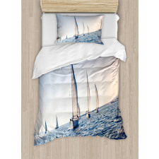 Racing Sport Sailboats Duvet Cover Set