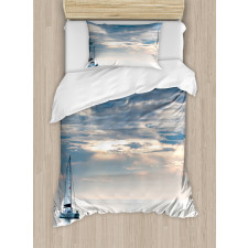 Sailing Yacht Sunset Duvet Cover Set